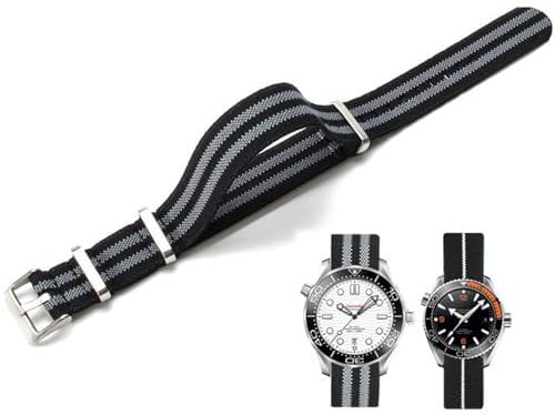 Niziruoup Uhrenarmbänder Elastisches Nylon Französischer Fallschirm NATO Nylon Einteiliges Militärersatzband für Männer Frauen Gebürsteter Edelstahl Schnalle Uhrenarmband 18mm 20mm 22mm