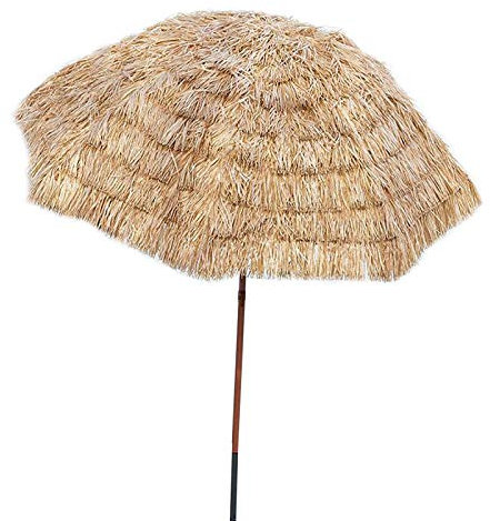 ASumPio Parasols De Terrasse Parasols D'Extérieur En Paille, Petit Parasol De Table De Patio Au Toit De Chaume De 8 Pieds Avec Inclinaison Et Nervures Robustes, Pour Terrasse/Piscine/Porche/Balcon