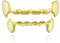 LONGHAO 2 pcs Hip Hop Teeth Grills Hip-Hop-ZähneGolden Hip Hop Grills Zahnspange Decoration Grillz Zähne Set,mit 2 Silikonformleisten,für Musikfestivalpartys,Hip-Hop-Rapper (Gold)