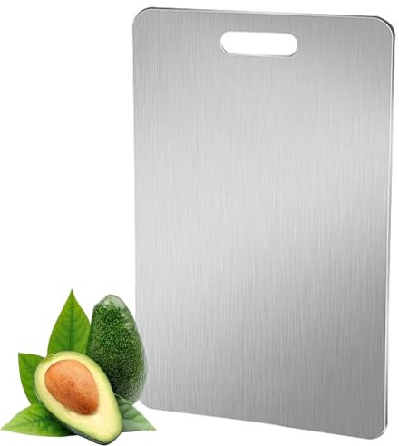 Tabla de cortar de titanio de doble cara para cocina de grado alimenticio, tabla de frutas y verduras, tamaño grande (60 x 40 cm)