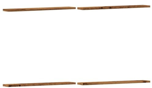 vidaXL Regalböden 4 STK. Altholz-Optik 60x10x1,5 cm, Bücherregal Brett, Regalbrett, Wandregal, Regal, Wandboard, Wandbrett, Bücherregal, Schweberegal