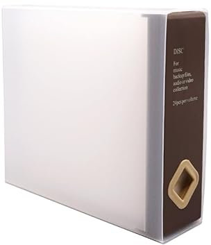 MayRecords Custodia per CD e DVD, può contenere fino a 24 dischi, portatile, per ufficio, casa, album, CD o DVD, marrone