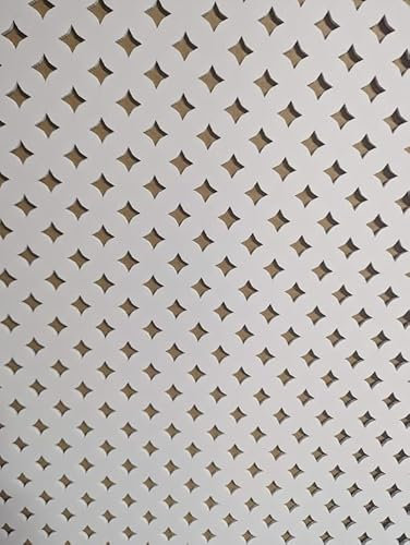 Dekorative, grundierte Platte, Wandtrennwand, Heizkörperschutz, Möbeldekoration, lasergeschnitten aus 6 mm dicker MDF-Platte (Größe 1200 x 620 mm), Stelar-Muster (002A), hergestellt in Großbritannien