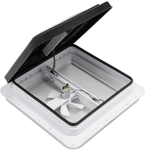 Dachhaube Dachfenster Dachluke Wohnwagen Wohnwagen Dachluke, Dachhaube Dachfenster Dachluke Lüftungsfenster Dachabdeckung Lüftung 14 x 14 inch，mit Bildschirmfenster