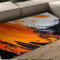 UERWOWELL Abstrakter Läuferteppich in Orange und Schwarz, waschbar, rutschfest, Ergänzungen zu Bodenflächen, Teppichen, Fluren oder Heimstudios 100x150cm