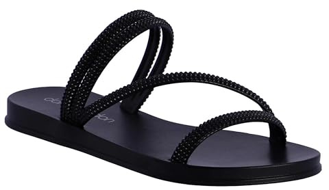 DON ALGODON Chanclas Mujer – Chanclas para Playa y Piscina - Sandalias Flip Flop de Goma con Suela Antideslizante y ligera (Negro, Sistema tallas calzado EU, Adulto, Mujer, Números, mediano, 40)