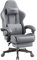 Dowinx Chaise de gaming - Coussin de printemps - Chaise de bureau respirante en tissu de qualité supérieure - Ergonomique - Avec appui-tête - Chaise de bureau pivotante avec repose-pieds - Gris