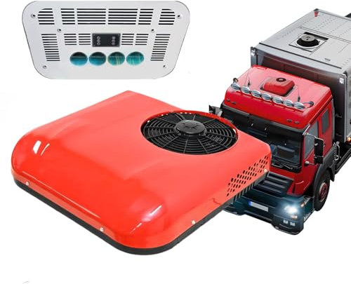 Climatiseur de toit universel pour camion, climatisation de stationnement 24V12V DC,refroidissement ultra-silencieux et efficace, pour camping-car,camion,remorque fermée,fourgonnette,Red24V
