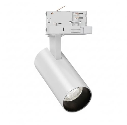Braytron LED-Schienenstrahler 15 Watt 3-Phasen 4-Draht Tracklight, dreh- und schwenkbar – 3CCT (3000 K / 4000 K / 6000 K) 1680 lm – Aluminium Deckenleuchte für Innenbeleuchtung Schienensystem Weiß