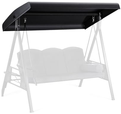 Replacement Canopy for 3 Seater Garden Swing Chair, 420D Oxford Fabric Waterproof Garden Swing Seat Cover 191x120x20cm