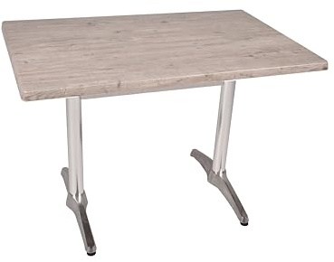 DELUKE Bistrotisch Serna 110x70cm Rechteckig Hellbraun Holz | Cafétisch Bartisch Gartentisch Outdoor-Esstisch
