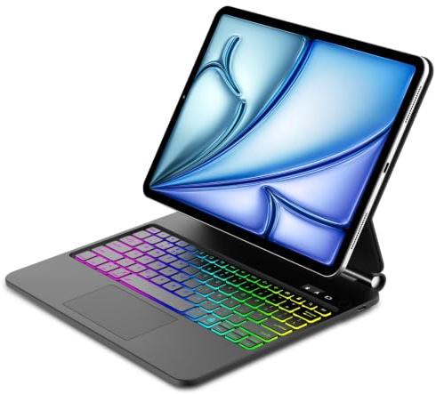 Magic Keyboard for iPad Air 13 (M4 2026, M3 2025, M2 2024) and iPad Pro 12.9 (6th/5th/4th/3rd Gen), Slim Magnetic Floating Stand and Multi-Touch Trackpad, UK Layout Keyboard Case with Backlit, Black