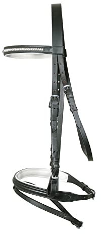 Trense Metallsteinchenstirnb., schwarz-weiß Cob