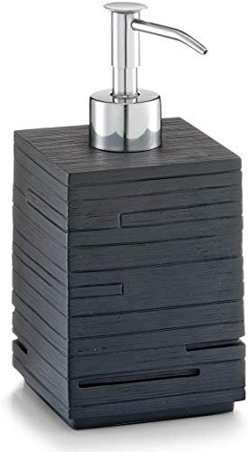 Zeller 18316 Seifenspender Schiefer, Polyresin, 8 x 8 x 16 cm, schwarz