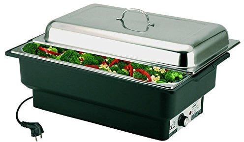APS 12232 Elektro-Chafing Dish, 57 x 35 x 28 cm Speisebehälter, Elektro-Wasserbecken mit Temperaturregelung, Elektro-Chafing Dish mit poliertem Deckel, 220-240 V, 760-900 Watt