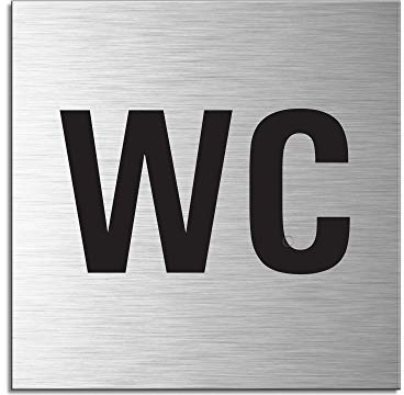 Señal Cartel Aluminio Cepillado 120x120 mm WC No.17103-S