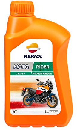 REPSOL Motoröl 15W-50 MOTO Mineralöl Motor Öl API SL Rider 4T 1L Kompatibel mit YAMAHA MOTORCYCLES YZF-R, TRIUMPH MOTORCYCLES SPEEDMASTER