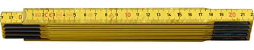 Hultafors Gliedermaßstab (Länge 2 Meter, aus Buchenholz, verdeckte Gliederverbindung, Farbe Gelb) 480265