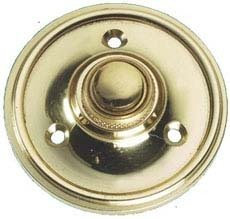 Solid Polished Brass Round Victorian style Door Bell Push / Switch (PB39)