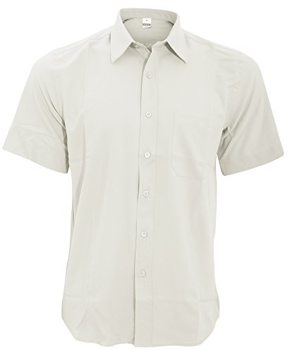 Henbury Mens Wicking Short Sleeve Work Shirt (2XL) (White)