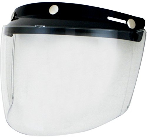 Visier mit transparentem Visier für Jethelme mit Druckknöpfen, Shield Visor Clear