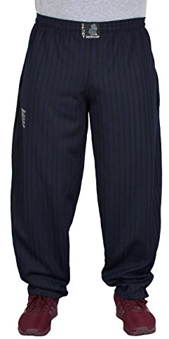 ESRA Herren Bodybuilding Hose Sporthose Fitnesshose Trainingshose Bodybuilderhose Jogginghose gestreift Herren Sport Hose mit Streifen SP01