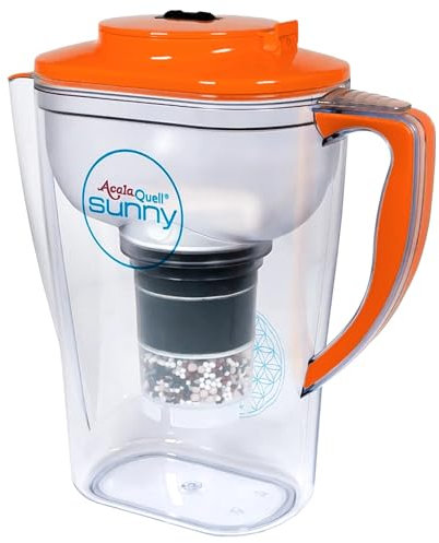 Wasserfilter AcalaQuell Sunny | Orange | Kannenfilter | Aktivkohle Wasserfilter | Kreiert köstlich schmeckendes, wohltuendes Wasser