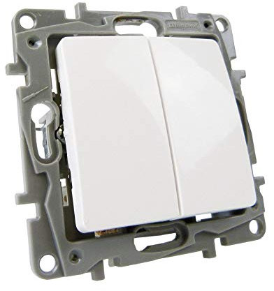 Legrand Niloe 764502 2185 - Interruptor doble para escaleras (10 A), multicolor