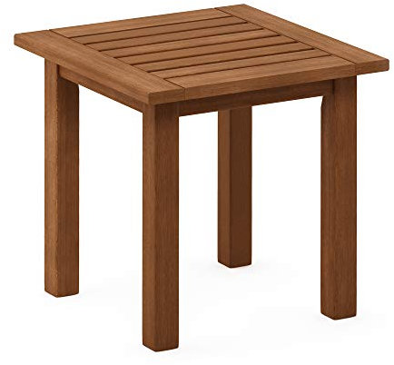 Furinno Tioman Outdoor Beistelltisch aus Teaköl, Natur, 44.45 x 44.96 x 43.94 cm