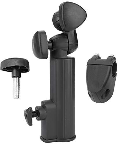 VGEBY Golf Umbrella Holder, Universal Anti-Fall Black Umbrella Stand Golf Trolley Umbrella Stand Rack Golf Accessory For Golf Push Cart Handles