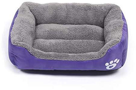 Martin Kench Hundebett Hundekörbchen Hundesofa Hundekissen Hundekorb Bezug Waschbar Hundekissen Vier-eckig (Lila,S)