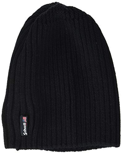 Schott NYC Herren Hat21 Beanie Mütze, Schwarz, Taille Unique