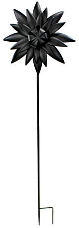 DARO DEKO Metall Garten-Stecker Blume 120cm schwarz