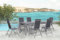 OUTFLEXX Esstischgarnitur, Silber/grau, Alu/Textilene, Ausziehtisch 180/240x100cm, 6 Multipositionssessel