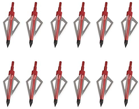 12er Pack Bogenschießen Jagd Jagdspitzen, 100 Korn Aluminium Pfeilspitzen Outdoor Pfeilspitze Einschraubspitzen Jagdspitzen für Compound Bow & Armbrust