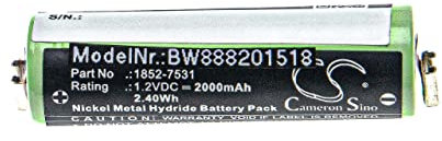 vhbw Akku kompatibel mit Moser Easy Style ECO XS Profi, Profi XS, Tonde Eco S Rasierer Haarschneider (2000mAh, 1,2V, NiMH)