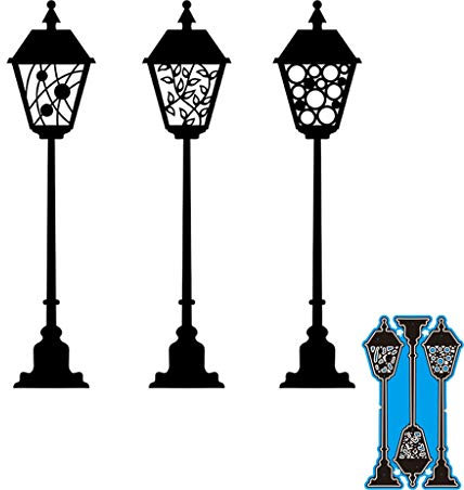 ECMQS Straßenlaterne Stanzmaschine Stanzschablone, Scrapbooking Prägeschablonen Stanzformen Schablonen Für Scrapbooking, Fotopapier, Karten, Handwerk Prägen DIY Herstellung