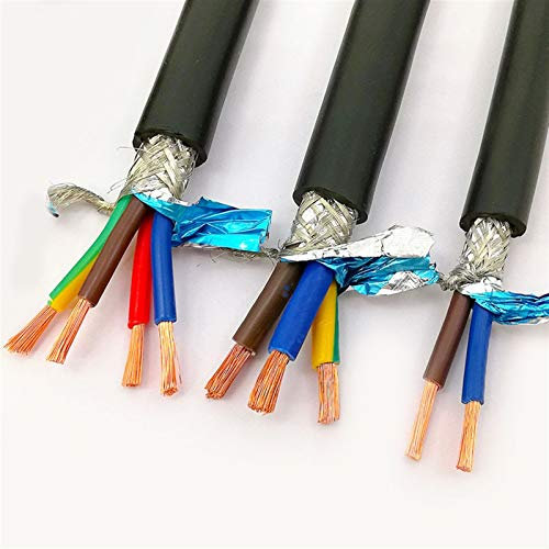 Jinchao-Copper Wire 5M Electrical Wire, 2 Core 3 Core 4 Core, Copper Wire, 0.2-2..5 mm Audio Signal Control Shielded Cable Equipment Accessories (Color : 4 Core, Specification : 2.5 mm)