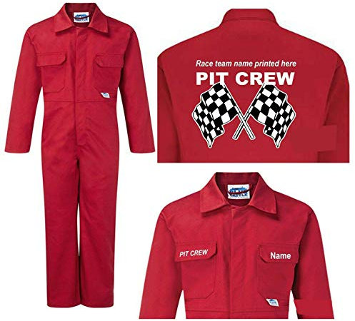 Kids children boiler suit overalls coveralls customise pit crew race team