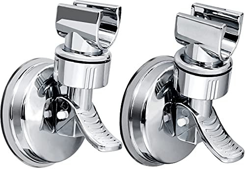 Pufeuoo 2PCS Shower Head Holder Adjustable Shower Wall Holder Bracket Removable Suction Cup Shower Head Holder No Drilling for Home Hotel Bathroom