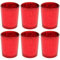Floralcraft Cylinder Glass Votive Candle Holders - Red (Pack of 6), Speckled Stylish Tealight Holder for Table Centerpiece, Home Party Wedding Decorations