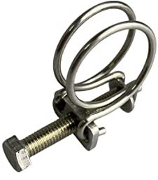 Doppeldraht-Schlauchschellen, Edelstahl, 21–25 mm, Teichrohrschraube, dicht, Koi-Fisch-Fisch-Fitting, Filterpumpenklemme, 4 Stück