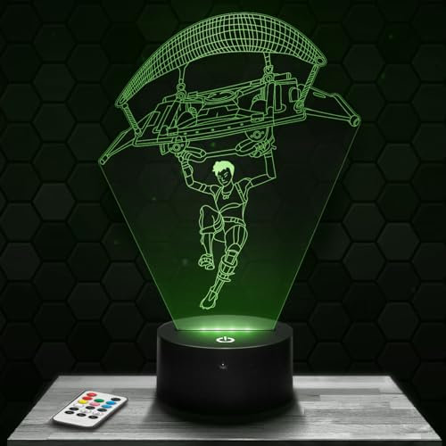 Nachttischlampe - Touch-Nachtlicht Videospiel Parachute 3D-LED-Lampe Illusion, Geschenkidee Weihnachten Geburtstag Junge und Mädchen Nachttischlampe Kinder- oder Erwachsenenzimmer