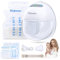 Wearable Breast Pump with 12 Pcs Breastmilk Storage Bags, Hands-Free Breast Pump 2 Modes 9 Level Electric Express Pump Silicone Breast Pump Wireless Milk Breast Pump Double Breast Pumps 24mm Low Noise