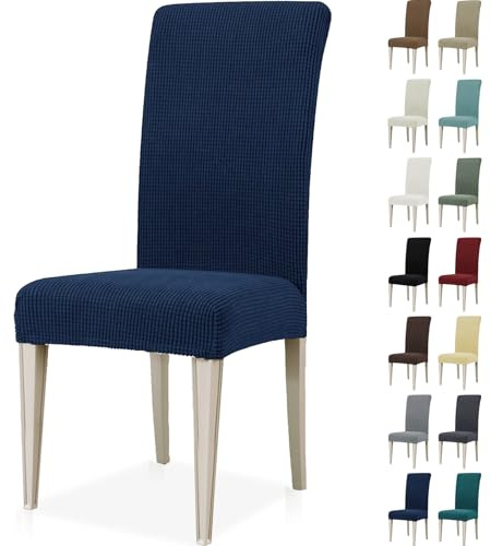Ystyle Stretch Stuhlhussen 2er Set, Stuhlbezug Elastisch Abnehmbarer Waschbarer, Universal Hussen Für Stühle, Stuhlbezüge Chair Cover Für Hotel Bankett Küche Restaurant Hochzeit Party, Blau