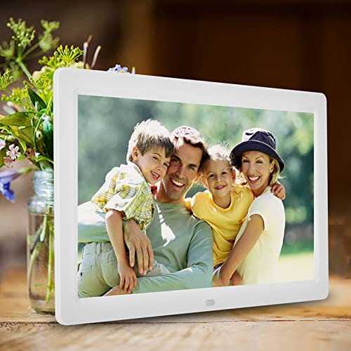 12 Zoll 1280 * 800 HD Digitaler Bilderrahmen Wecker Movie Player Albumsteuerung Einfaches Teilen von Fotos oder Videos (Weiss)
