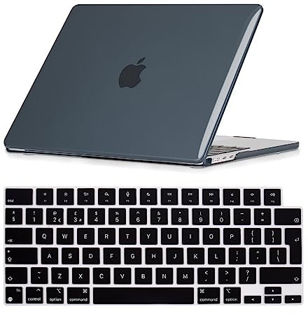 Se7enline Compatible avec MacBook Air M3 2023 et 2024 15 avec coque rigide pour ordinateur portable Mac Air 15,3 M2 M3 modèle A2941/A3114 et housse de protection de clavier (disposition UE), noir