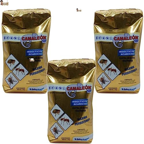 BricoLoco.com Insecticida Suelo en Polvo contra Insectos Rastreros. ¡¡¡ 3 KGS. (3x1kg) !!! Piretroide. Efecto de Choque. Exterior e Interior. Hormigas, cucarachas, pulgas, chinches, garrapatas. (3)