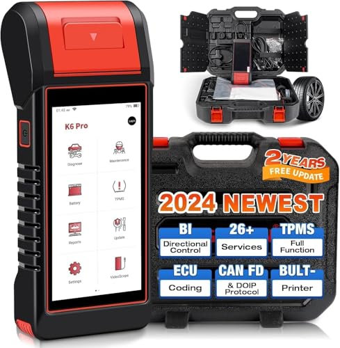 KINGBOLEN K6 PRO Car Diagnostic Tool,Complete TPMS Check/Activate/Relearn/Programming Services,Full Systems Diagnostic OBD2 Scanner With ECU Coding,31+ Resets,FCA,CAN-FD/DoIP.2 Year Free Update.