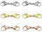 6 Doppel-Karabinerverschlüsse, Edelstahl-Karabinerverschlüsse, Doppelkrallenverbinder, DIY Handgefertigtes Schmuckzubehör, Geeignet Für Halsketten, Armbänder, (Stahlfarbe, Gold, Roségold)